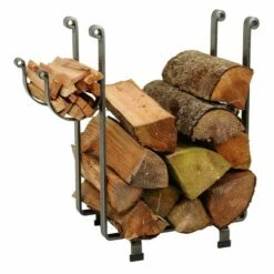 Enclume Rectangle Fireplace Log Rack Hammered Steel Finish - LR1B HS