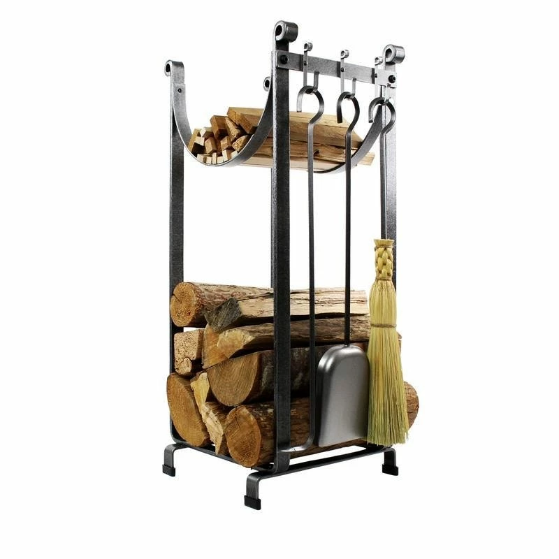 Enclume Sling Log Rack With Bar And Tools Hammered Steel Finish - LR2T HS 3 Enclume Sling Log Rack With Bar And Tools Hammered Steel Finish - LR2T HS