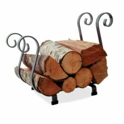 Enclume Sleigh Fireplace Log Rack Hammered Steel Finish - LR6 HS