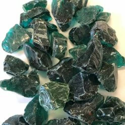 American Specialty Glass 1/2 Inch To 1 Inch Teal Fire Glass - 10 Pounds