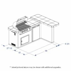 Bull Luxury Q BBQ Island -BBQDIRECT Sales luxury q dims angle
