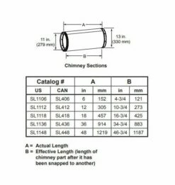 Majestic SL1100 Series Chimney Pipe Components -BBQDIRECT Sales majestic sl1100 chimney sections 3