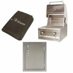 Artisan 3-Piece 26-Inch Built-In Gas Outdoor Kitchen Package W/ Optional Refrigerator