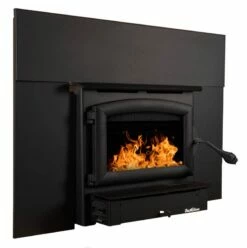 Buck Stove Model 21 Wood Insert With Blower - Heats Up To 1800 Square Feet -BBQDIRECT Sales model21 blackdoor blacktrimkit right facing