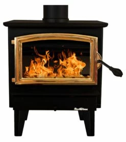 Buck Stove Model 21 Wood Stove With Blower - Heats Up To 1800 Square Feet -BBQDIRECT Sales model21 golddoor center