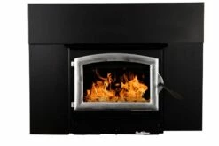 Buck Stove Model 21 Wood Insert With Blower - Heats Up To 1800 Square Feet -BBQDIRECT Sales model21 pewterdoor blacktrimkit center