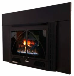 Buck Stove 32-Inch Ventless Gas Fireplace Insert With Blower - 34 Contemporary -BBQDIRECT Sales model34 contemp blacktrimkit esb left 1