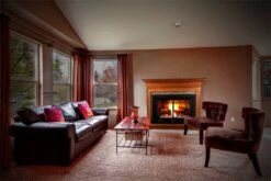 Buck Stove 32-Inch Ventless Gas Fireplace With Blower - 34 Manhattan -BBQDIRECT Sales model34 manhattancontemp inuse