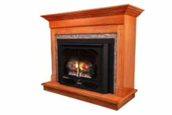 Buck Stove 32-Inch Ventless Gas Fireplace With Blower - Model 384 -BBQDIRECT Sales model384 manhattancontemp cherry left 1