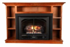 Buck Stove 32-Inch Ventless Gas Fireplace With Blower - Model 384 -BBQDIRECT Sales model384 prestigemantle center 1