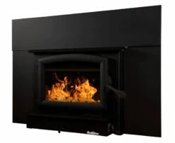 Buck Stove Model 74 Wood Insert With Blower - Heats Up To 2600 Square Feet -BBQDIRECT Sales model74 blackdoor blacktrimkit left