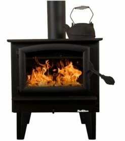 Buck Stove Model 74 Wood Stove With Blower- Heats Up To 2600 Square Feet -BBQDIRECT Sales model74 blackdoor newlegs center 1