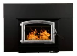 Buck Stove Model 74 Wood Insert With Blower - Heats Up To 2600 Square Feet -BBQDIRECT Sales model74 pewterdoor blacktrimkit center