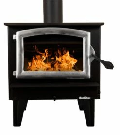 Buck Stove Model 74 Wood Stove With Blower- Heats Up To 2600 Square Feet -BBQDIRECT Sales model74 pewterdoor newlegs center 3