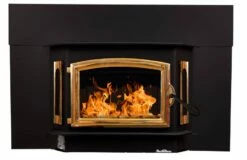 Buck Stove Model 81 Wood Insert With Blower - Heats Up To 2700 Square Feet -BBQDIRECT Sales model81 golddoor blacktrimkit center 1