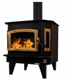 Buck Stove Model 81 Wood Stove With Blower - Heats Up To 2700 Square Feet 12 Buck Stove Model 81 Wood Stove With Blower - Heats Up To 2700 Square Feet -BBQDIRECT Sales model81 golddoor newlegs left