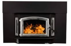 Buck Stove Model 81 Wood Insert With Blower - Heats Up To 2700 Square Feet -BBQDIRECT Sales model81 pewterdoor blacktrimkit center