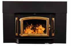 Buck Stove Model 91 Wood Insert With Blower - Heats Up To 3200 Square Feet -BBQDIRECT Sales model91 golddoor blacktrimkit center