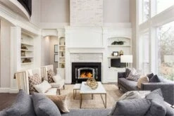 Buck Stove Model 91 Wood Insert With Blower - Heats Up To 3200 Square Feet -BBQDIRECT Sales model91 pewterdoor blacktrimkit inuse 1