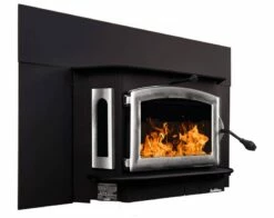 Buck Stove Model 91 Wood Insert With Blower - Heats Up To 3200 Square Feet -BBQDIRECT Sales model91 pewterdoor blacktrimkit right 1