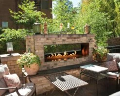 Empire 48-Inch Linear See Through Gas Fireplace With Fire Glass - OLL48SP12S / DG1