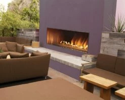 Empire Outdoor 48 Inch See Through Linear Fireplace And Fire Glass - OLL48FP12S / DG1