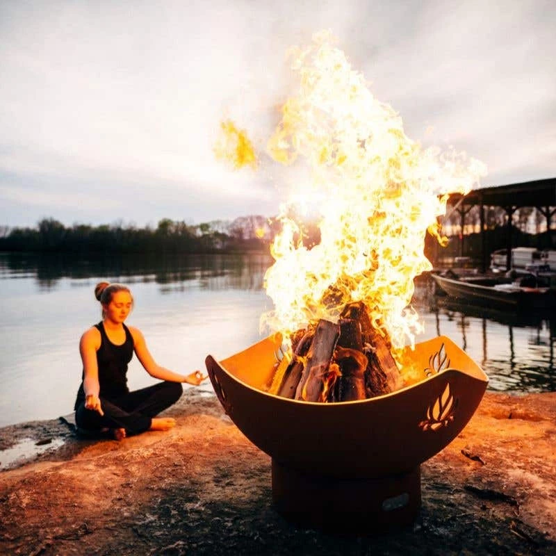 Fire Pit Art 36 Inch Gas Fire Pit - Namaste 4 Fire Pit Art 36 Inch Gas Fire Pit - Namaste - Image 2