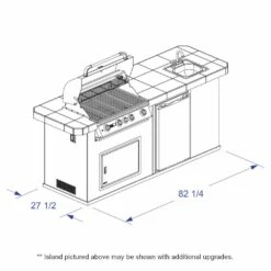 Bull Outdoor Kitchen BBQ Island -BBQDIRECT Sales odk dims angle