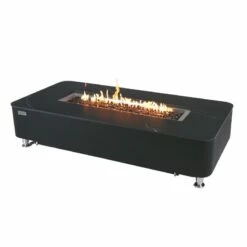 Elementi Plus Valencia Rectangular Marble Fire Pit Table - OFP102BB