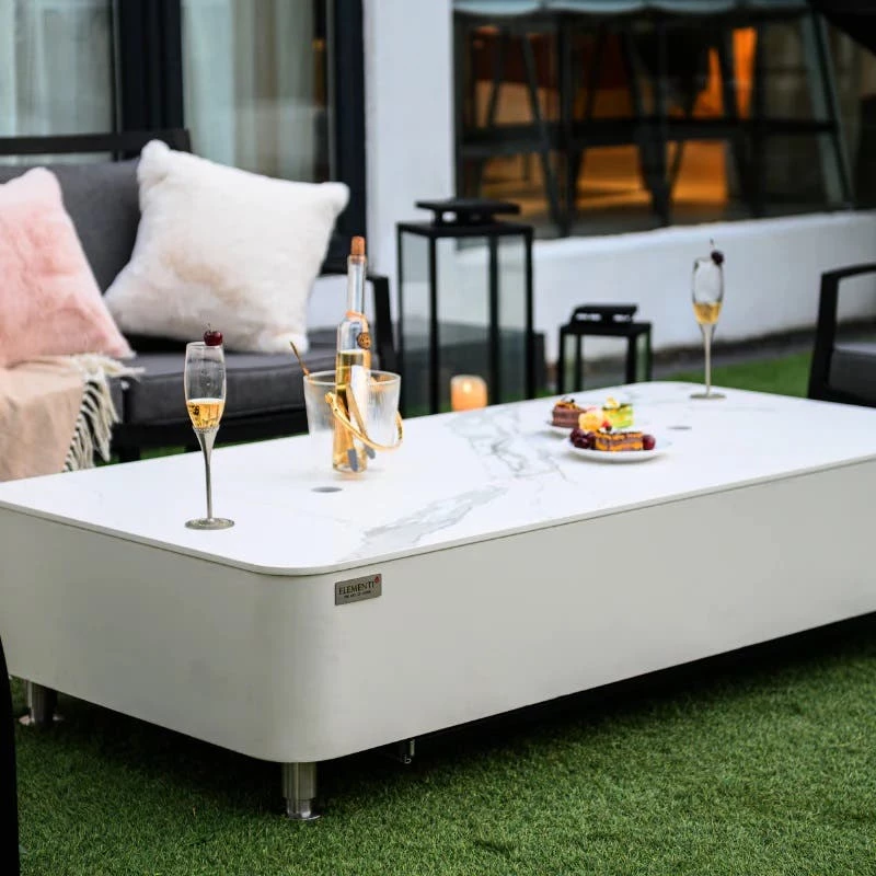 Elementi Plus Athens Rectangular Marble Fire Pit Table - OFP102BW 5 Elementi Plus Athens Rectangular Marble Fire Pit Table - OFP102BW - Image 3