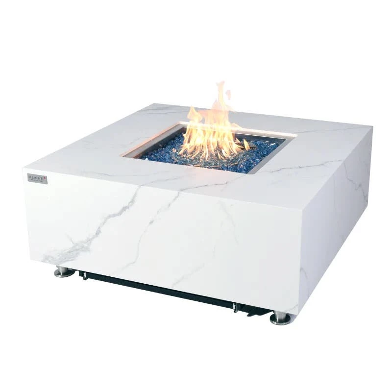 Elementi Plus Bianco Marble Porcelain Square Fire Table - OFP103BW 3 Elementi Plus Bianco Marble Porcelain Square Fire Table - OFP103BW