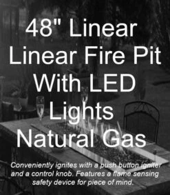 Empire 48-Inch Fire Pit Burner With LED Lights And Fire Glass- OL48TP18 / DG1 -BBQDIRECT Sales ol48tp18n