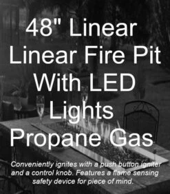 Empire 48-Inch Fire Pit Burner With LED Lights And Fire Glass- OL48TP18 / DG1 -BBQDIRECT Sales ol48tp18p