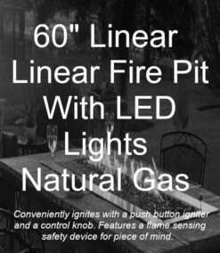 Empire 60-Inch Gas Fire Pit Burner With LED Lights And Fire Glass - OL60TP18 / DG1 -BBQDIRECT Sales ol60tp18n