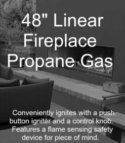 Empire Outdoor 48 Inch See Through Linear Fireplace And Fire Glass - OLL48FP12S / DG1 -BBQDIRECT Sales oll48fp12sp