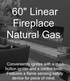 Empire Outdoor 60 Inch Linear Gas Fireplace With Fire Glass - OLL60FP12S / DG1 20 Empire Outdoor 60 Inch Linear Gas Fireplace With Fire Glass - OLL60FP12S / DG1 -BBQDIRECT Sales oll60fp12sn