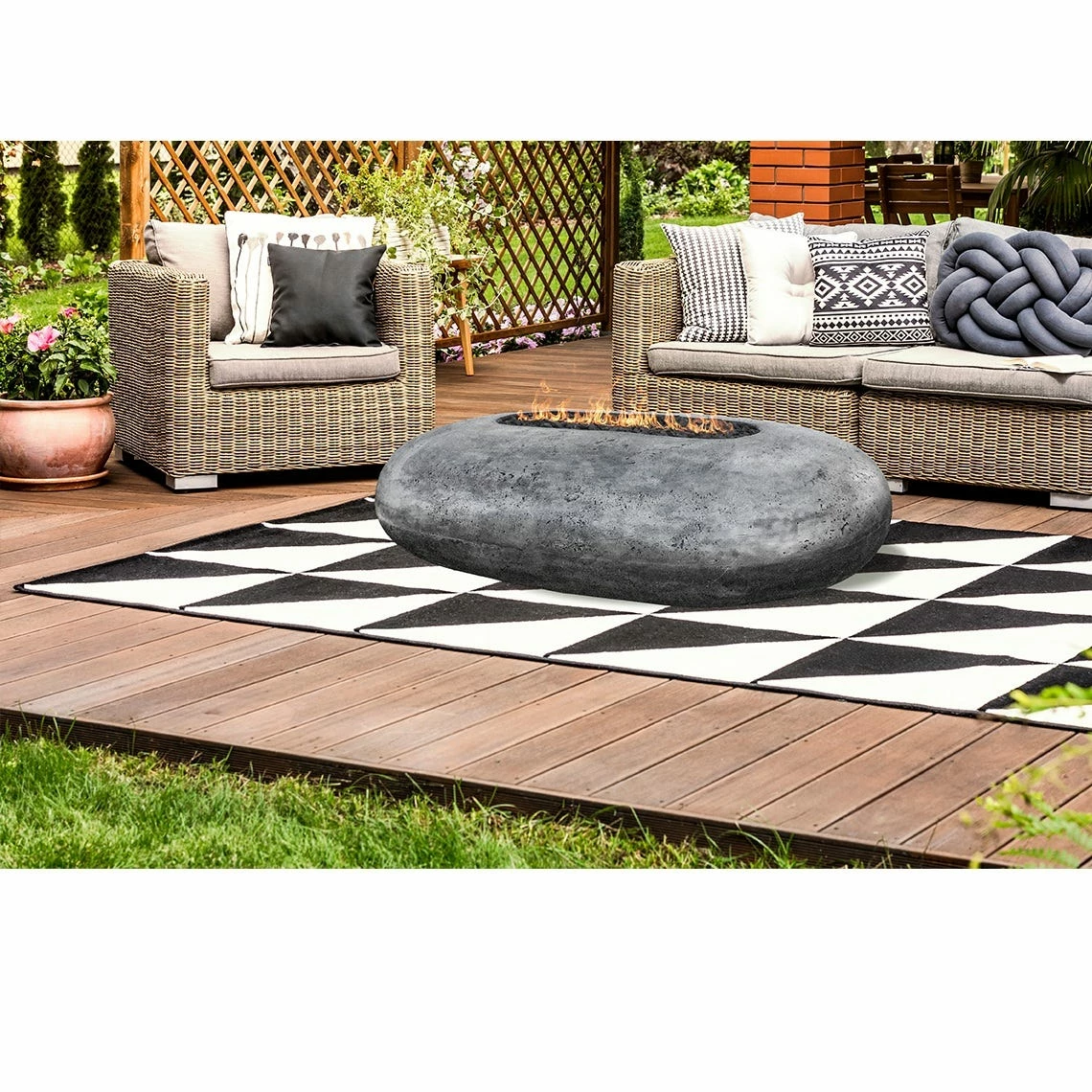 Prism Hardscapes Pebble 56-Inch Oval Gas Fire Pit - PH-410 5 Prism Hardscapes Pebble 56-Inch Oval Gas Fire Pit - PH-410 - Image 3