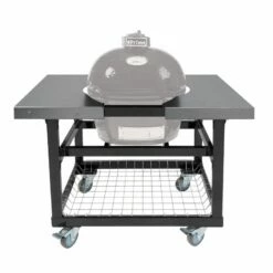 Primo Oval JR 200 Kamado With Black Cart Base And Stainless Steel Side Shelves - PRM774 / PRM320 -BBQDIRECT Sales prm320 1
