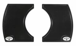 Primo Jack Daniels Edition Oval XL Ceramic Kamado Grill On Steel Cart With Two-Piece Island Side Shelves -BBQDIRECT Sales prm911