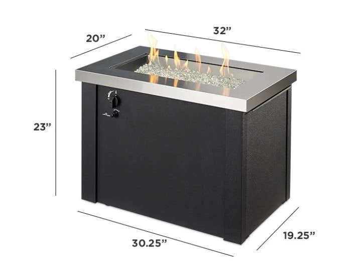 The Outdoor Greatroom Providence Stainless Steel 32-Inch Rectangular Gas Fire Pit Table - PROV-1224-SS 6 The Outdoor Greatroom Providence Stainless Steel 32-Inch Rectangular Gas Fire Pit Table - PROV-1224-SS - Image 4