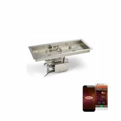 HPC 54-Inch X 16-Inch Electronic Ignition Rectangular Fire Pit Burner Kit