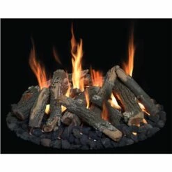 Grand Canyon Gas Logs 18" - 48" Round Flat Fire Pit Burner Kit With Logs