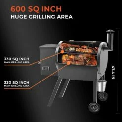 RINKMO 8-In-1 Wood Pellet Grill And Smoker PID Controller Outdoor BBQ Grill - NB-BQ15 -BBQDIRECT Sales rinkmo size 1 1