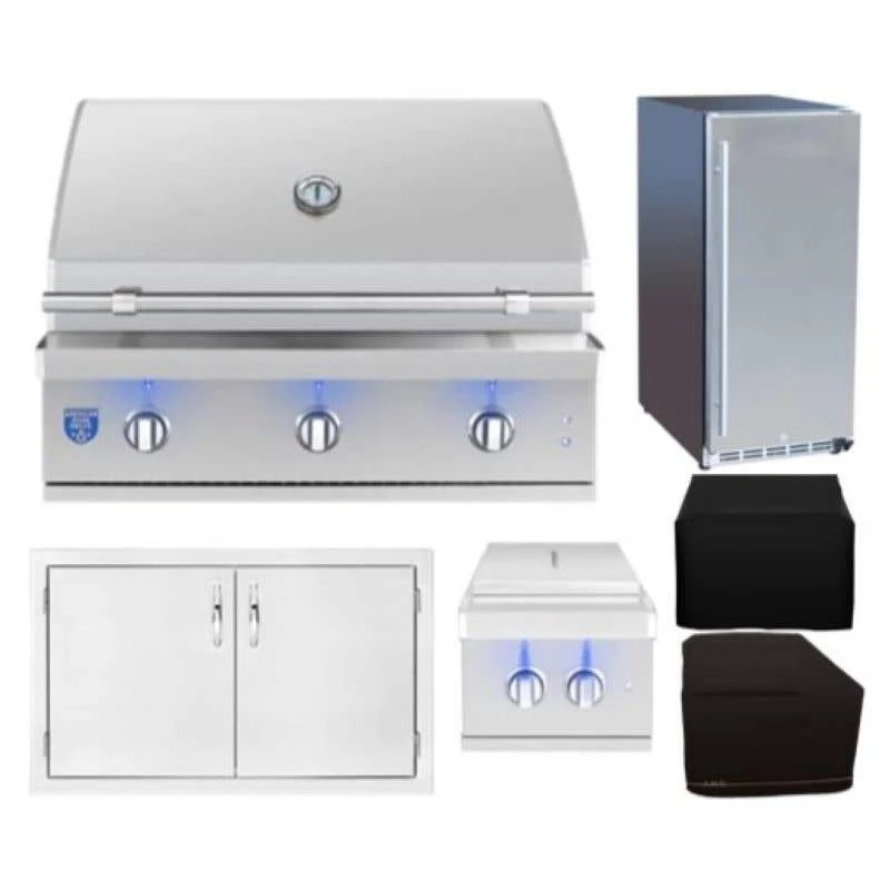 American Made Grills Atlas 36-Inch Built-In Gas Grill 5-Piece Outdoor Kitchen Package W/ Optional Refrigerator 4 American Made Grills Atlas 36-Inch Built-In Gas Grill 5-Piece Outdoor Kitchen Package W/ Optional Refrigerator - Image 2