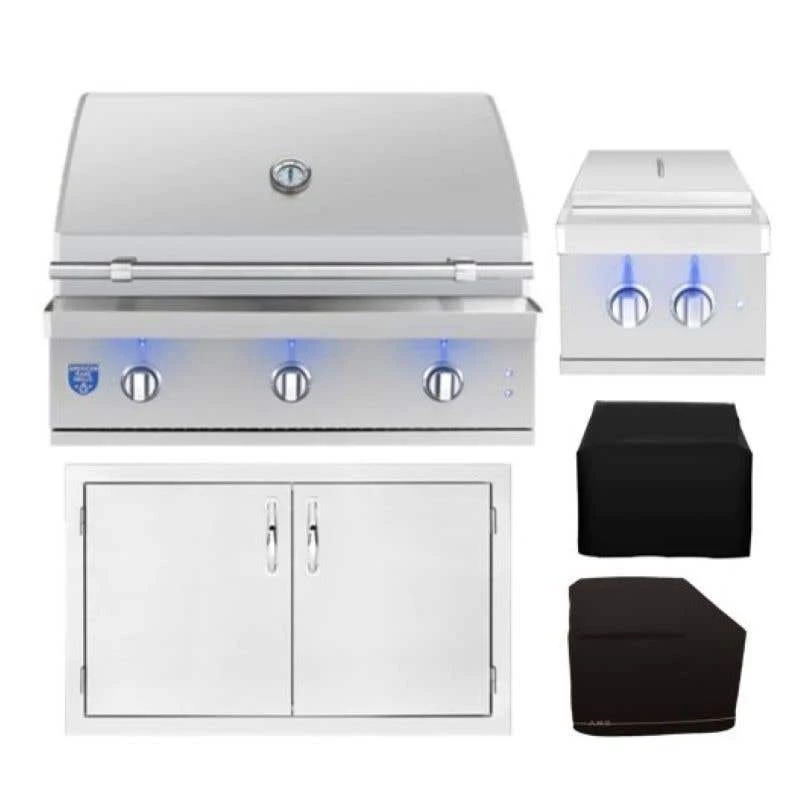 American Made Grills Atlas 36-Inch Built-In Gas Grill 5-Piece Outdoor Kitchen Package W/ Optional Refrigerator 3 American Made Grills Atlas 36-Inch Built-In Gas Grill 5-Piece Outdoor Kitchen Package W/ Optional Refrigerator