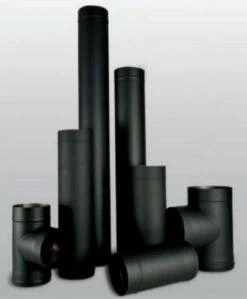 Ventis 6 Inch Single Wall Black Stove Pipe And Components -BBQDIRECT Sales single wall main image