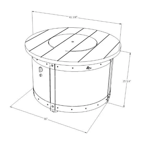 The Outdoor Greatroom Edison Round Gas Fire Pit Table - ED-20 7 The Outdoor Greatroom Edison Round Gas Fire Pit Table - ED-20 - Image 5