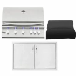 Summerset Sizzler Pro Series 40-Inch 5-Burner Built-In Gas Grill Outdoor Kitchen Package W/ Optional Refrigerators