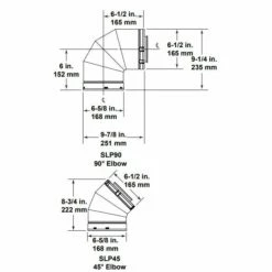 Majestic SLP 4" X 6 5/8" Gas Direct Vent Pipe Components -BBQDIRECT Sales slp elbows