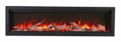 Amantii - Traditional Series Electric Fireplace - SYM-60-BESPOKE 18 Amantii - Traditional Series Electric Fireplace - SYM-60-BESPOKE -BBQDIRECT Sales sym60 front rustic orange flame 182 1200 3